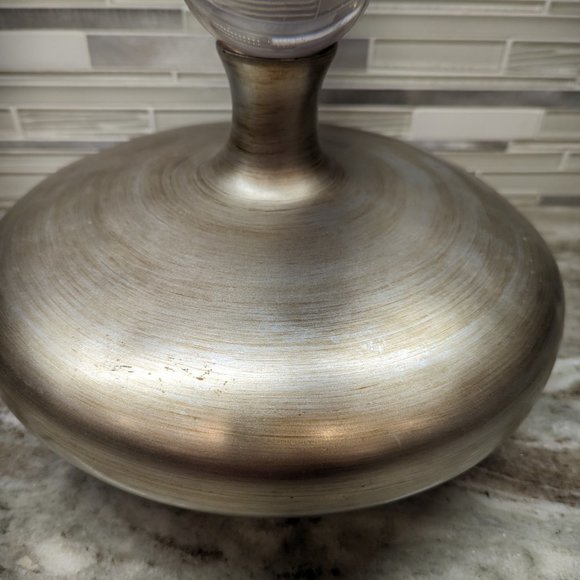 Carolyn Kinder Mid Century Brushed Aluminum vase with clear Ball 10"x 11" - Picture 4 of 14